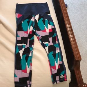 Adidas high rise cropped patterned leggings